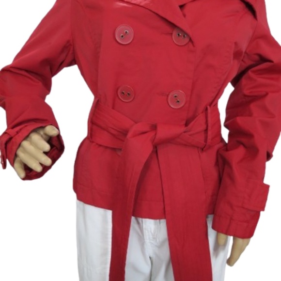 Roxy Iridescent Red Belted Coat - Picture 3 of 7